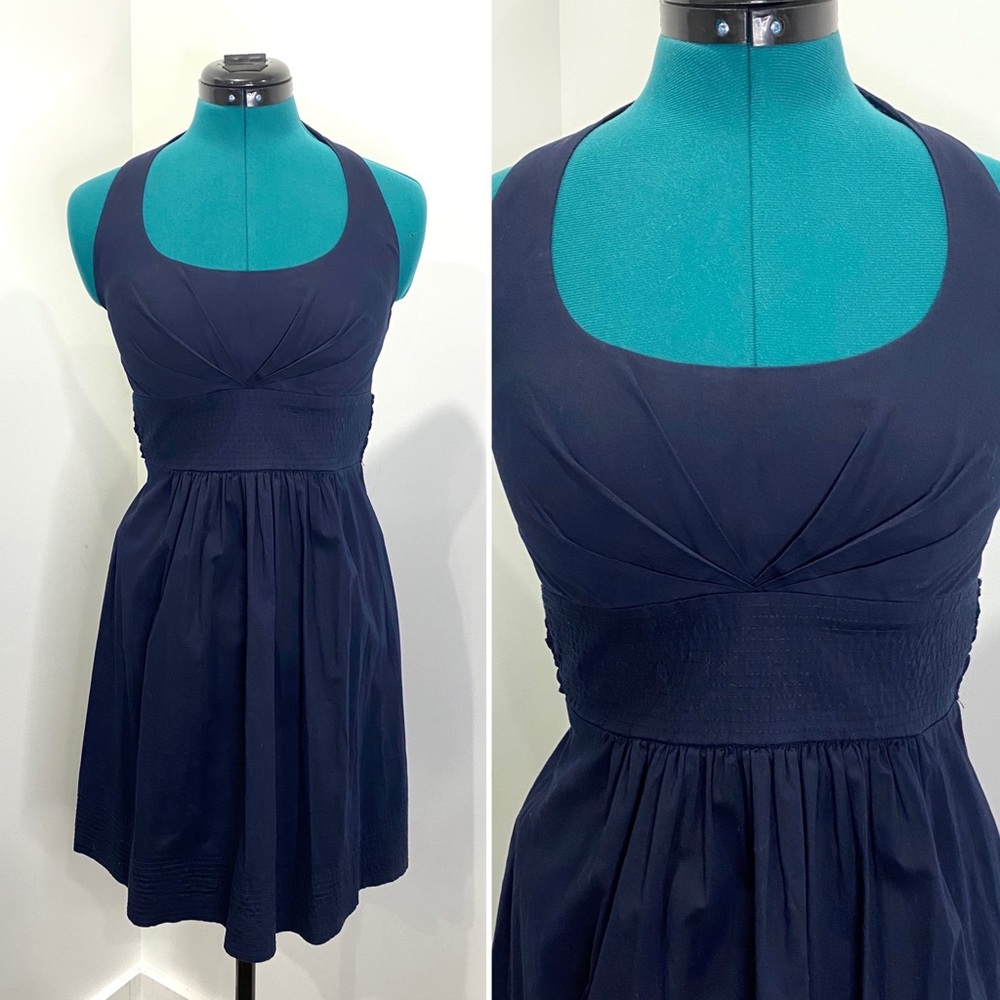 B. Darlin Navy Blue Retro Halter Dress